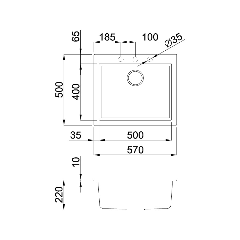 Chậu đá TORTORA K-10543