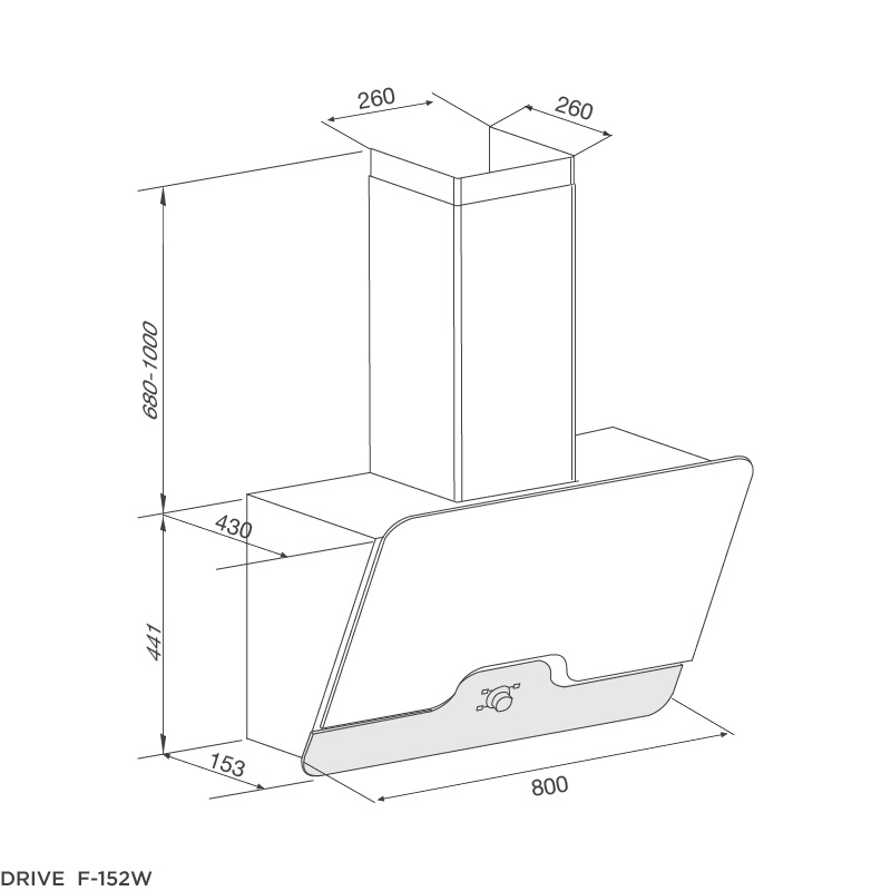 Máy hút khói khử mùi áp tường DRIVE F-152W