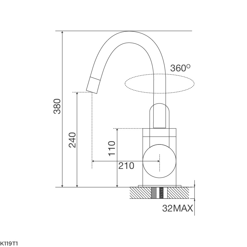 Vòi chậu rửa chén K119T1