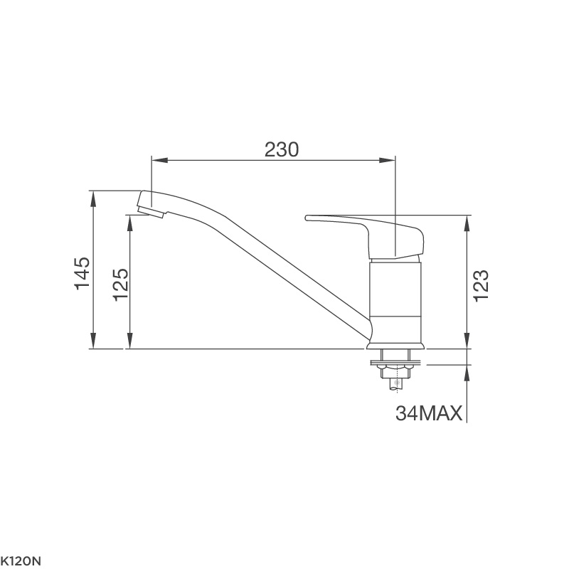 Vòi chậu rửa chén K120N