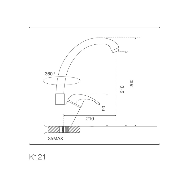 Vòi chậu rửa chén K121