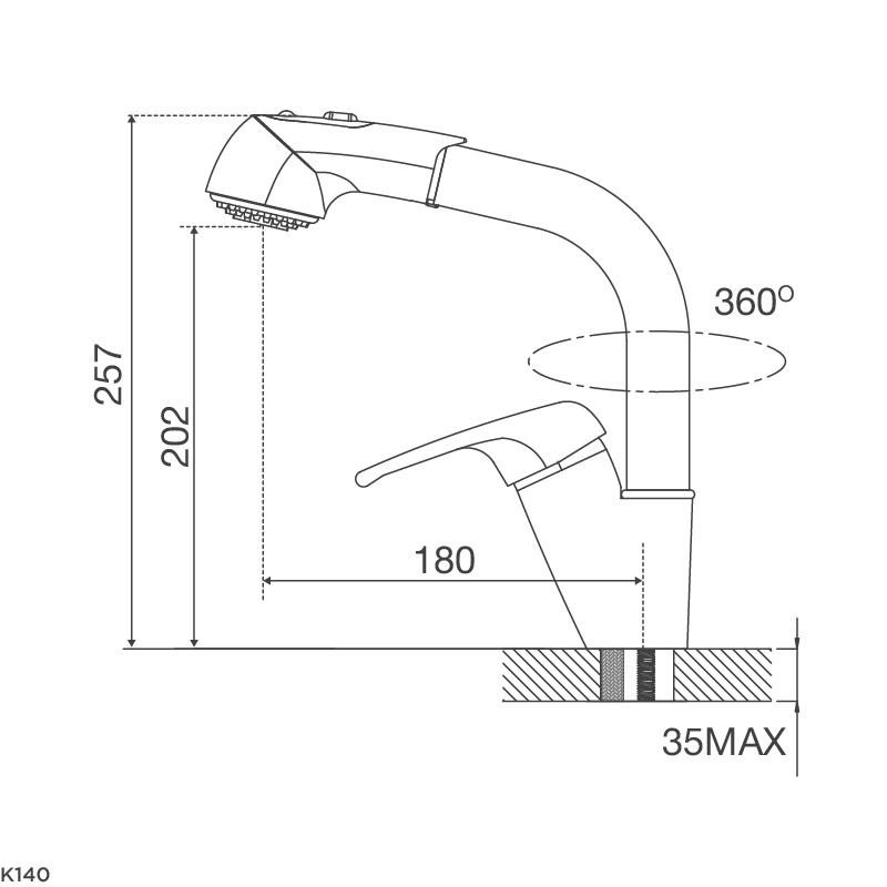 Vòi chậu rửa chén K140