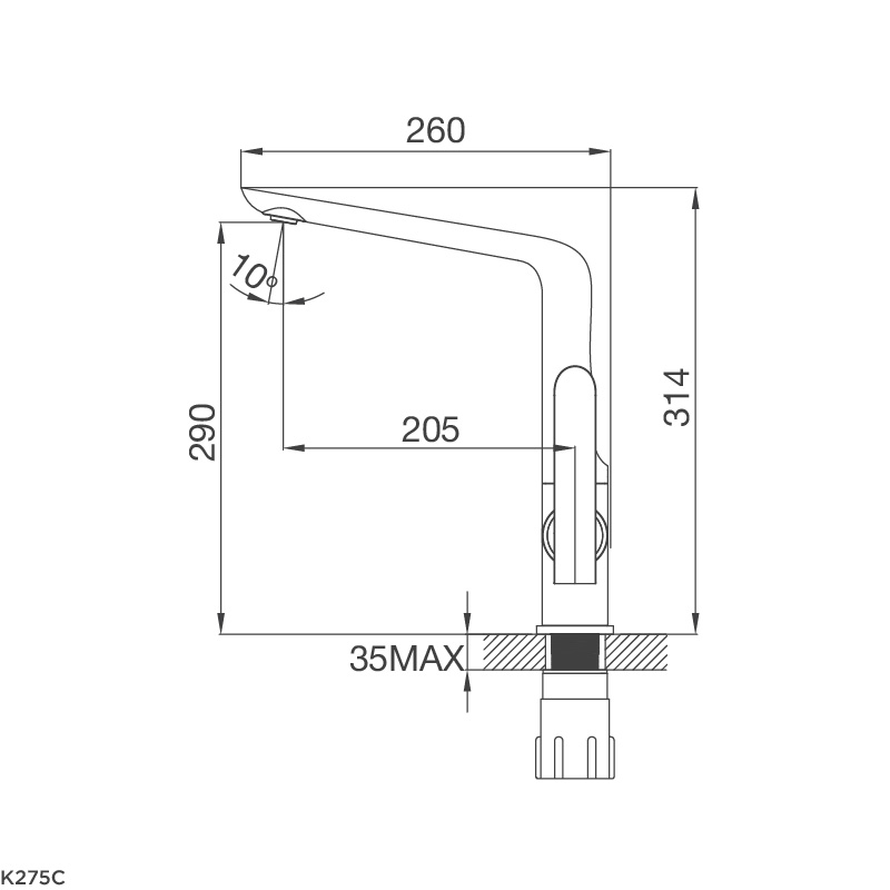 Vòi chậu rửa chén K275C