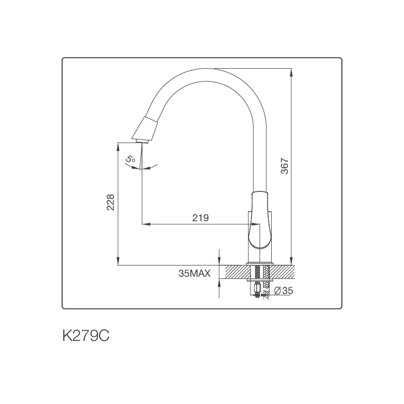 k279c Vòi chậu rửa chén K279C