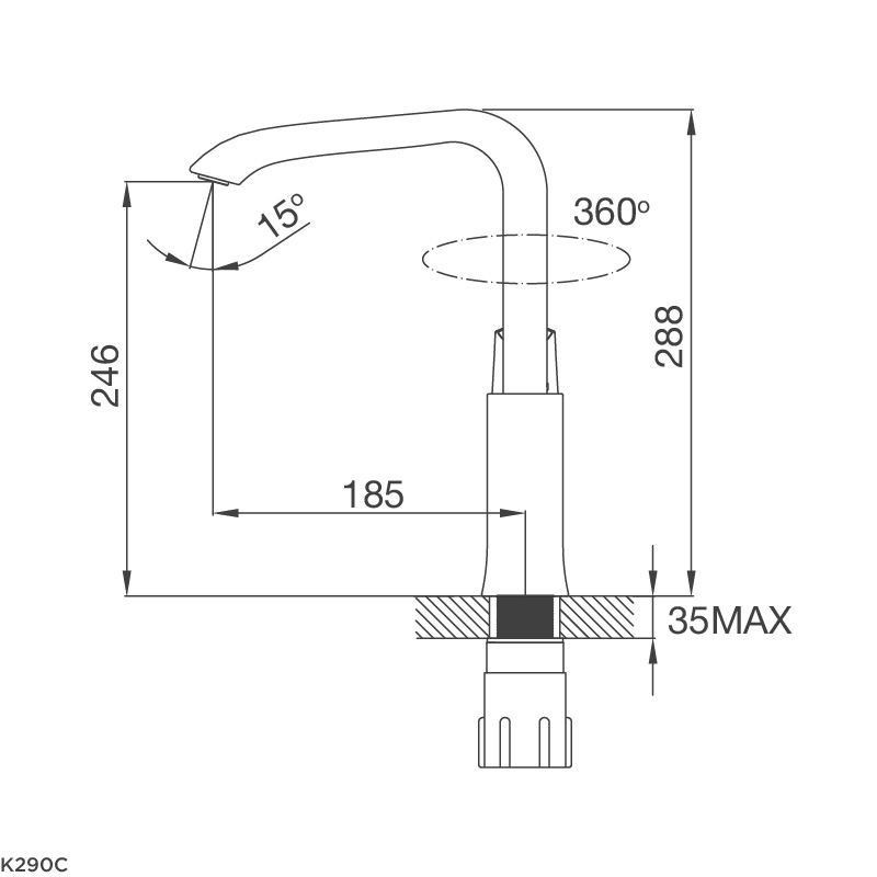 Vòi chậu rửa chén K290C
