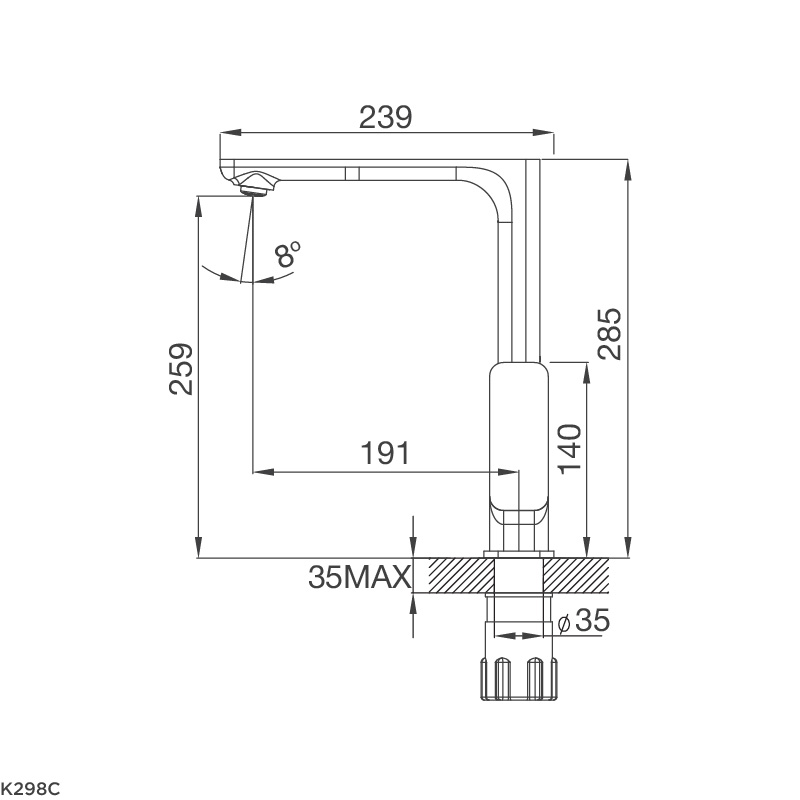 Vòi chậu rửa chén K289C