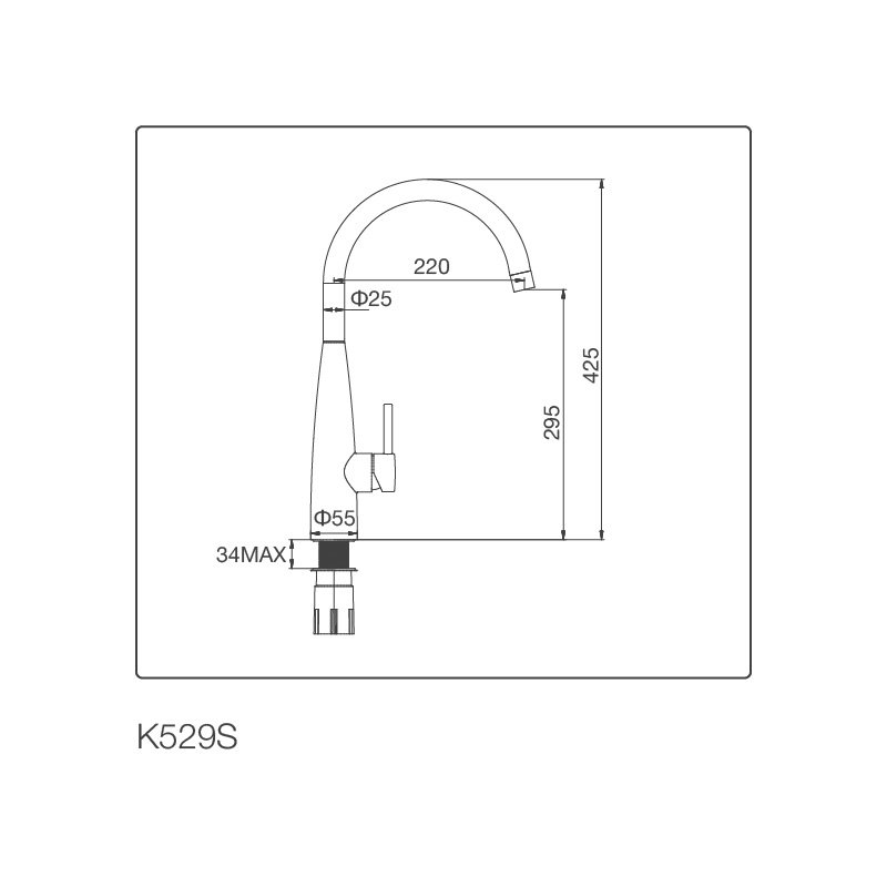 k529s Vòi chậu rửa chén K529-S