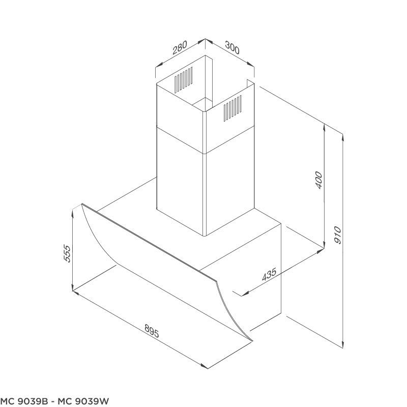 Máy hút khử mùi áp tường MC 9039B