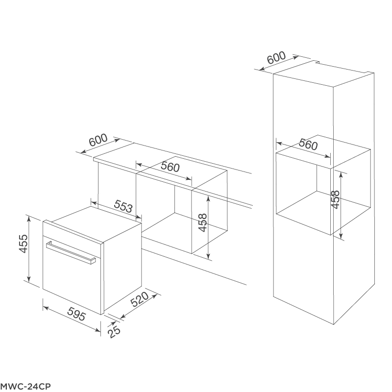 mwc-24cp Tủ bảo quản rượu âm tủ MWC-24CP