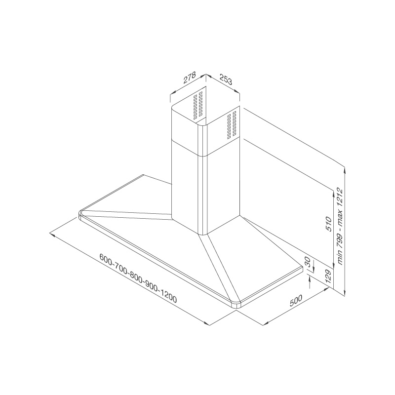 Máy hút khói, khử mùi áp tường VARESE-K5020