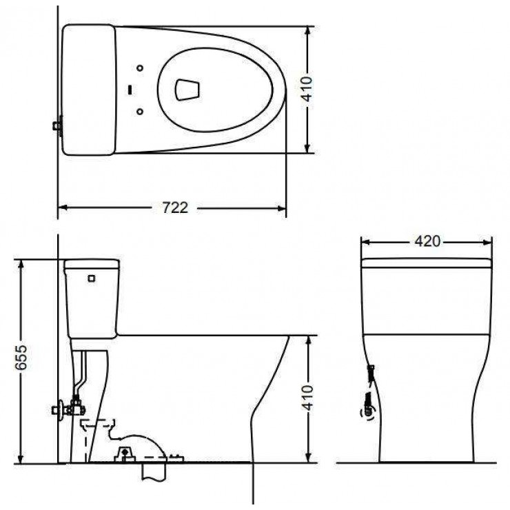 Bàn cầu 2 khối TOTO MS188VKW7/T53P100VR nắp rửa điện tử Washlet ban-cau-2-khoi-toto-ms188vkw7-t53p100vr-nap-rua-dien-tu-washlet