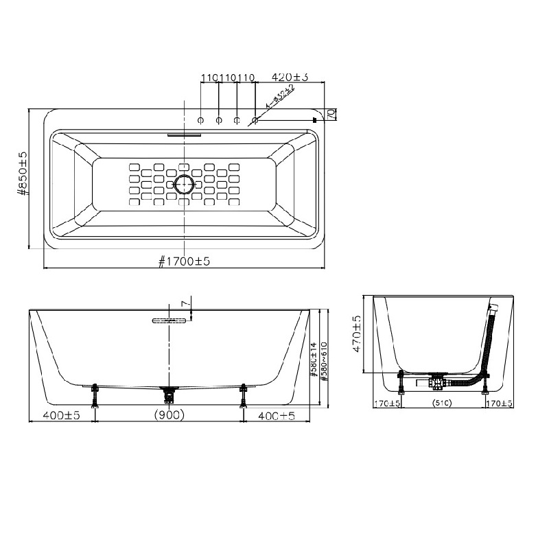 Bồn tắm đặt sàn 4 lỗ American Standard BTAS6719.4H bon-tam-dat-san-4-lo-american-standard-btas6719-4h