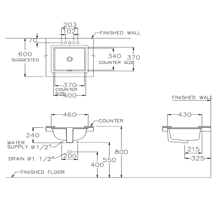 Chậu lavabo âm bàn COTTO C0512 chau-lavabo-am-ban-cotto-c0512