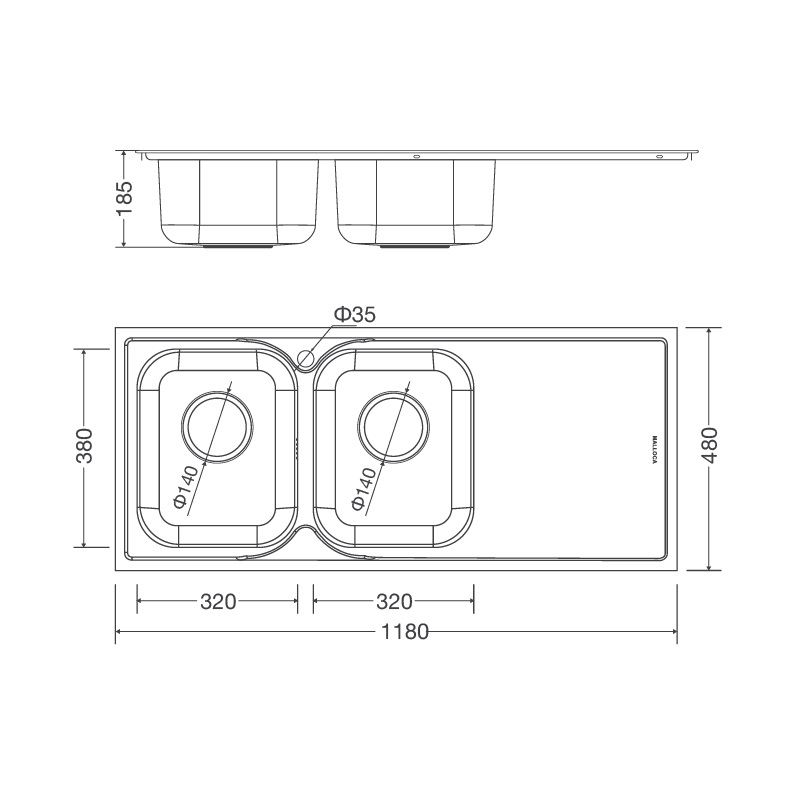 Chậu rửa chén inox 304 Malloca MS-1026R chau-rua-chen-inox-304-malloca-ms-1026r