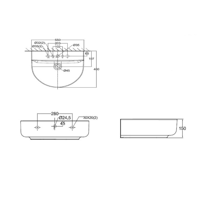 Chậu treo tường American Standard 0533-WT chau-treo-tuong-american-standard-0533-wt