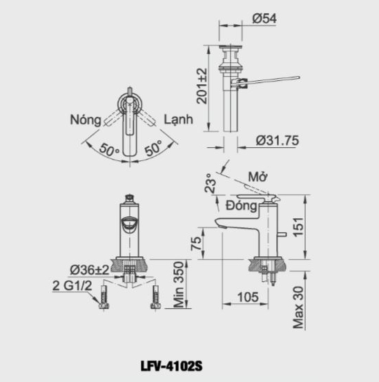 Vòi chậu rửa nóng lạnh Inax LFV-4102S voi-chau-rua-nong-lanh-inax-lfv-4102s