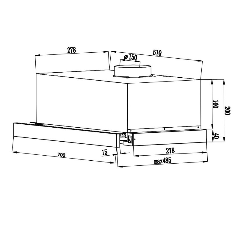 Máy hút mùi âm tủ Canzy CZ 70BRH may-hut-mui-am-tu-canzy-cz-70brh