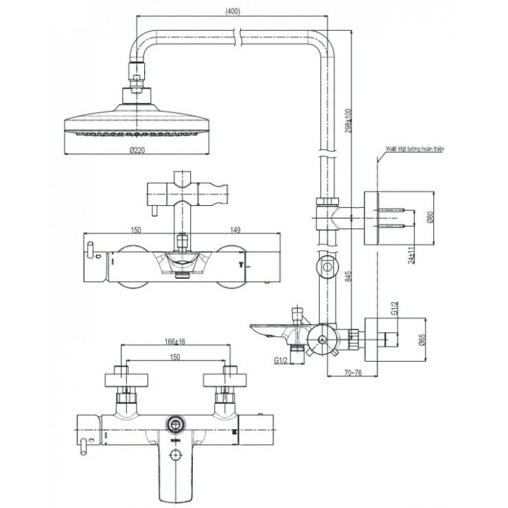 Sen cây TOTO TBW01301AB nóng lạnh sen-cay-toto-tbw01301ab-nong-lanh
