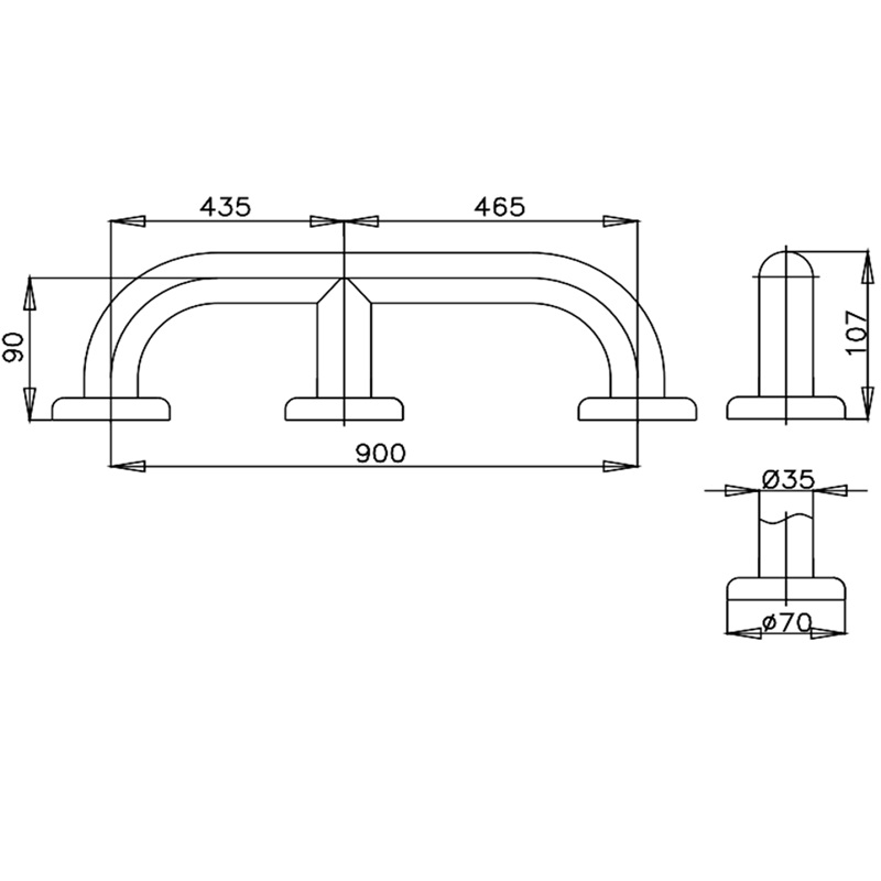 Thanh tay vịn COTTO CT7501L90(HM) thanh-tay-vin-cotto-ct7501l90-hm