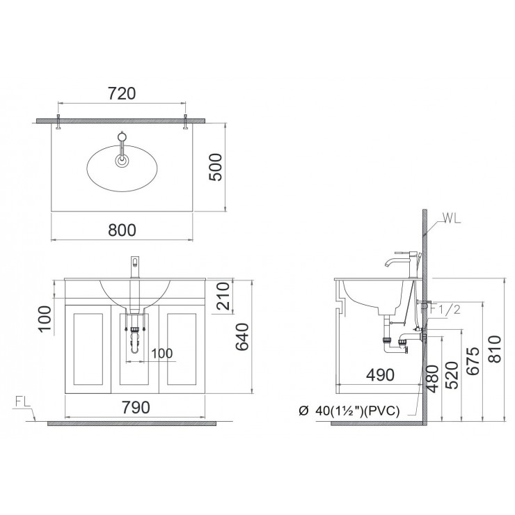 Tủ lavabo Caesar LF5026/EH15026AV tu-lavabo-caesar-lf5026-eh15026av