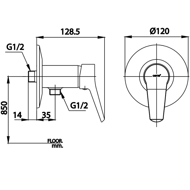 Van sen COTTO CT1168AE lạnh âm tường van-sen-cotto-ct1168ae-lanh-am-tuong