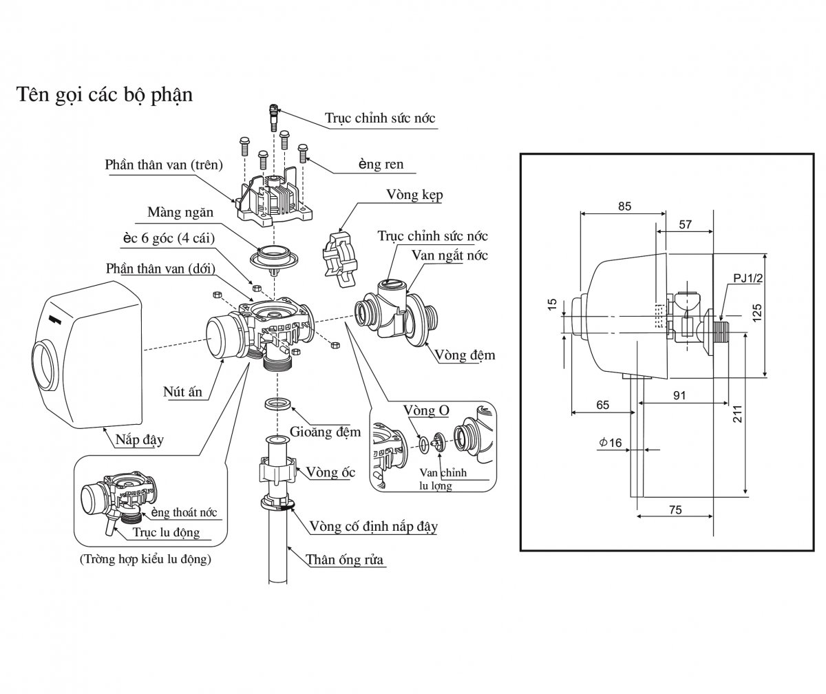 van-xa-tieu-nam-inax-uf-3vs