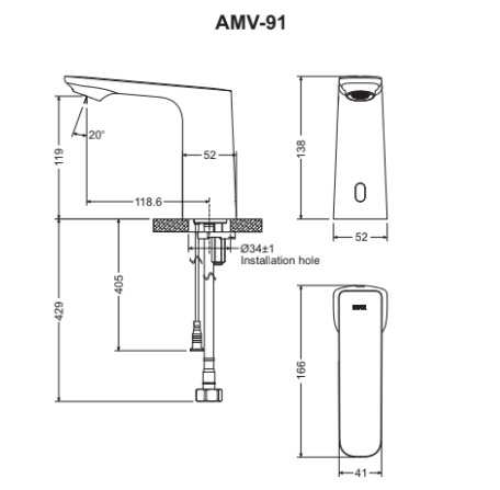 voi-chau-cam-ung-inax-amv-91