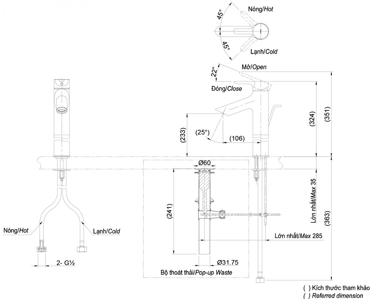 Vòi lavabo đặt bàn TOTO TLS01307V nóng lạnh voi-lavabo-dat-ban-toto-tls01307v-nong-lanh