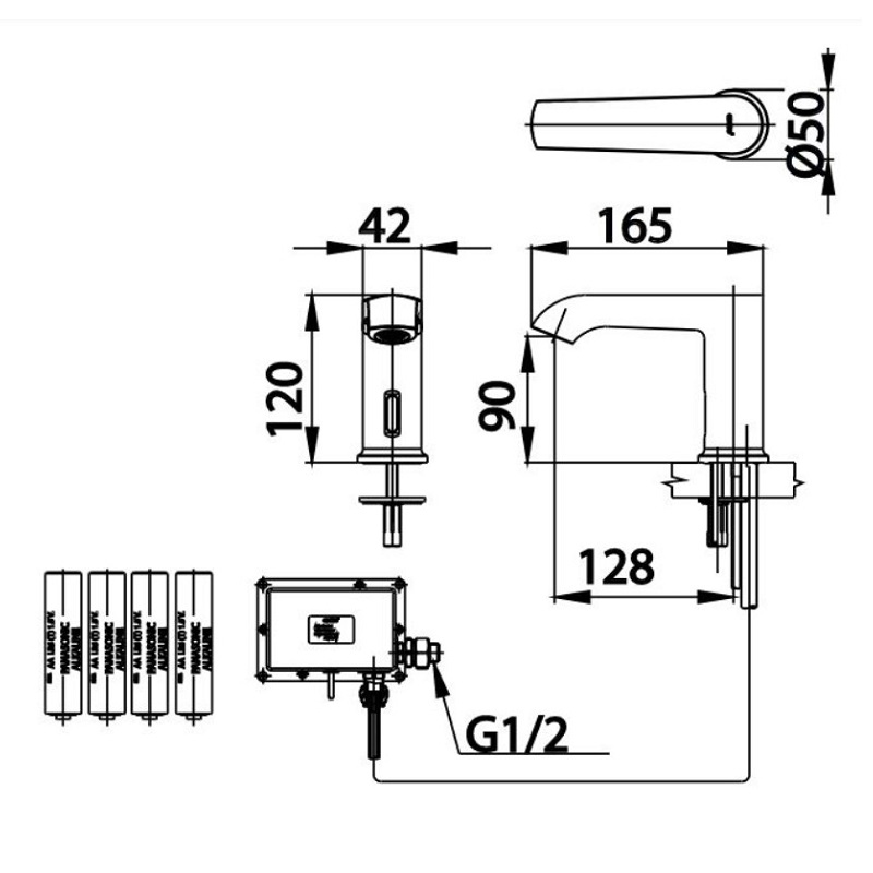 Vòi lavabo cảm ứng lạnh COTTO CT4905DC dùng pin voi-lavabo-cam-ung-lanh-cotto-ct4905dc-dung-pin