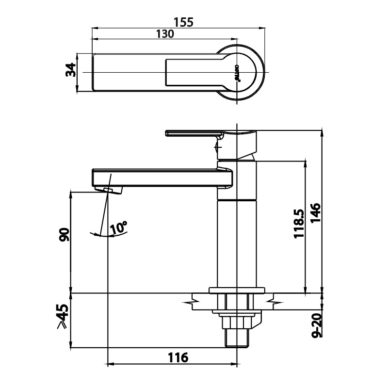 Vòi lavabo COTTO CT1113A2N(HM) lạnh voi-lavabo-cotto-ct1113a2n-hm-lanh