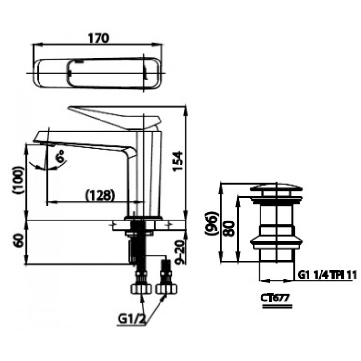 Vòi lavabo COTTO CT2301A nóng lạnh voi-lavabo-cotto-ct2301a-nong-lanh