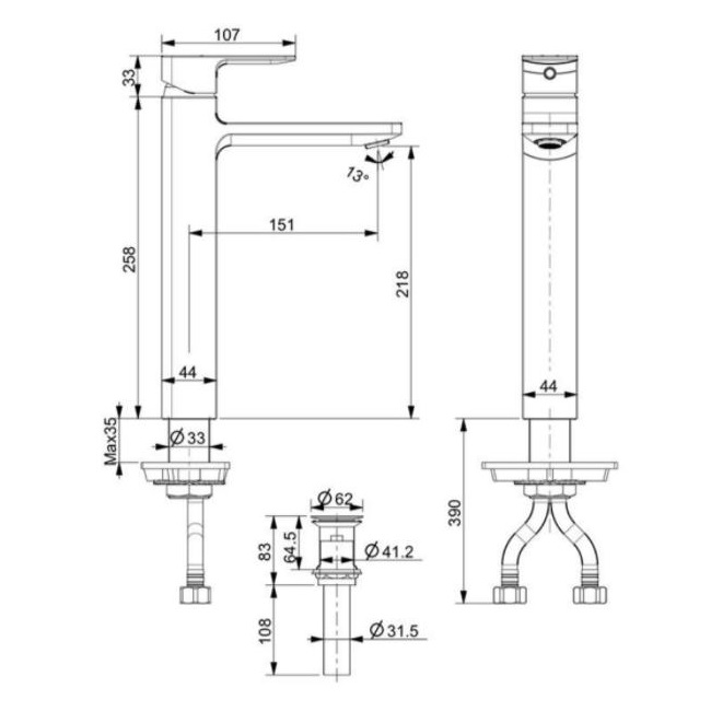 Vòi lavabo nóng lạnh American Standard WF-1302 voi-lavabo-nong-lanh-american-standard-wf-1302