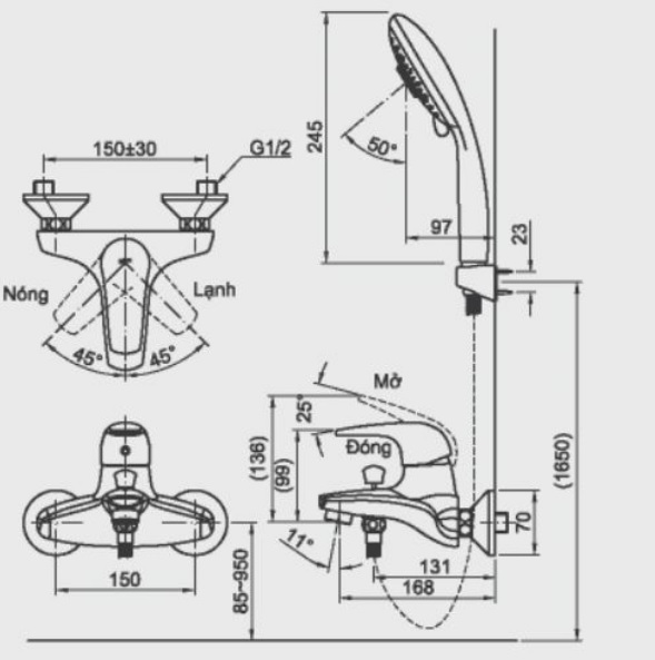Vòi sen Inax BFV-3003S-1C nóng lạnh voi-sen-inax-bfv-3003s-1c-nong-lanh