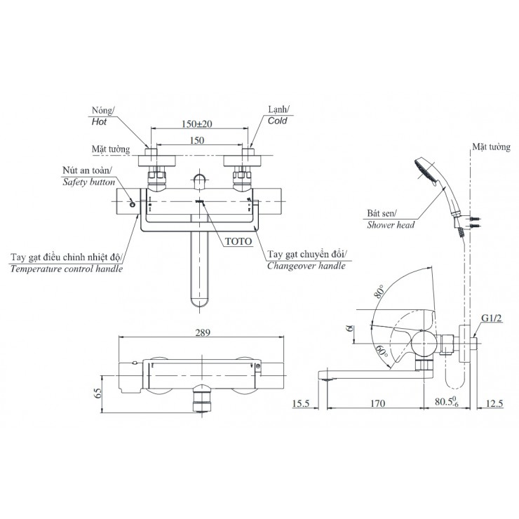 Vòi sen tắm nhiệt độ TOTO TBV03429V/TBW01010A voi-sen-tam-nhiet-do-toto-tbv03429v-tbw01010a