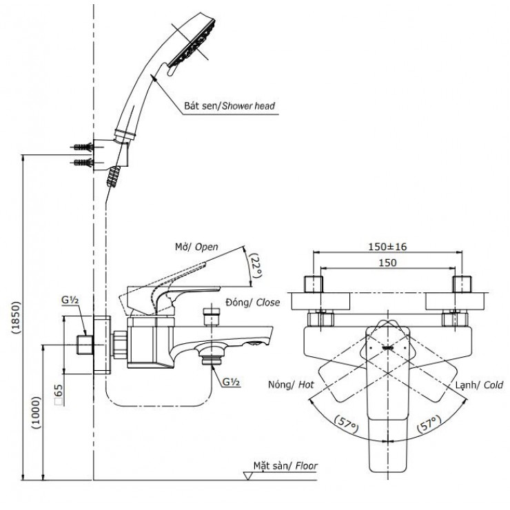 Vòi sen tắm TOTO TBG07302V/TBW02005A nóng lạnh voi-sen-tam-toto-tbg07302v-tbw02005a-nong-lanh