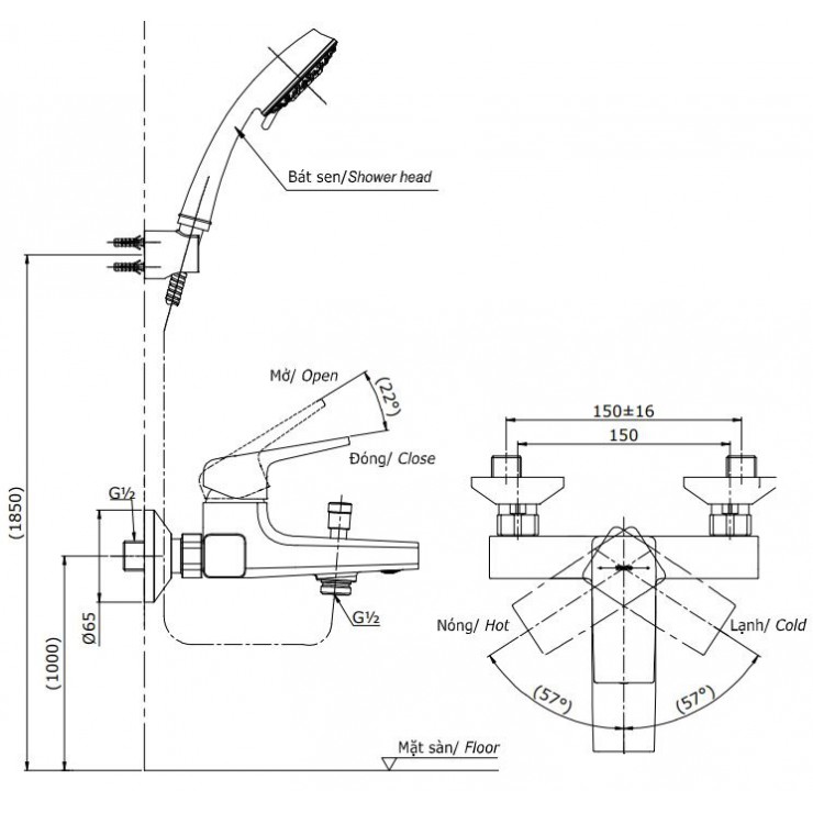 Vòi sen tắm TOTO TBG10302V/DGH108ZR nóng lạnh voi-sen-tam-toto-tbg10302v-dgh108zr-nong-lanh