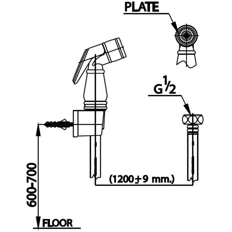 Vòi xịt vệ sinh COTTO CT996H#WH(HM) voi-xit-ve-sinh-cotto-ct996h-wh-hm