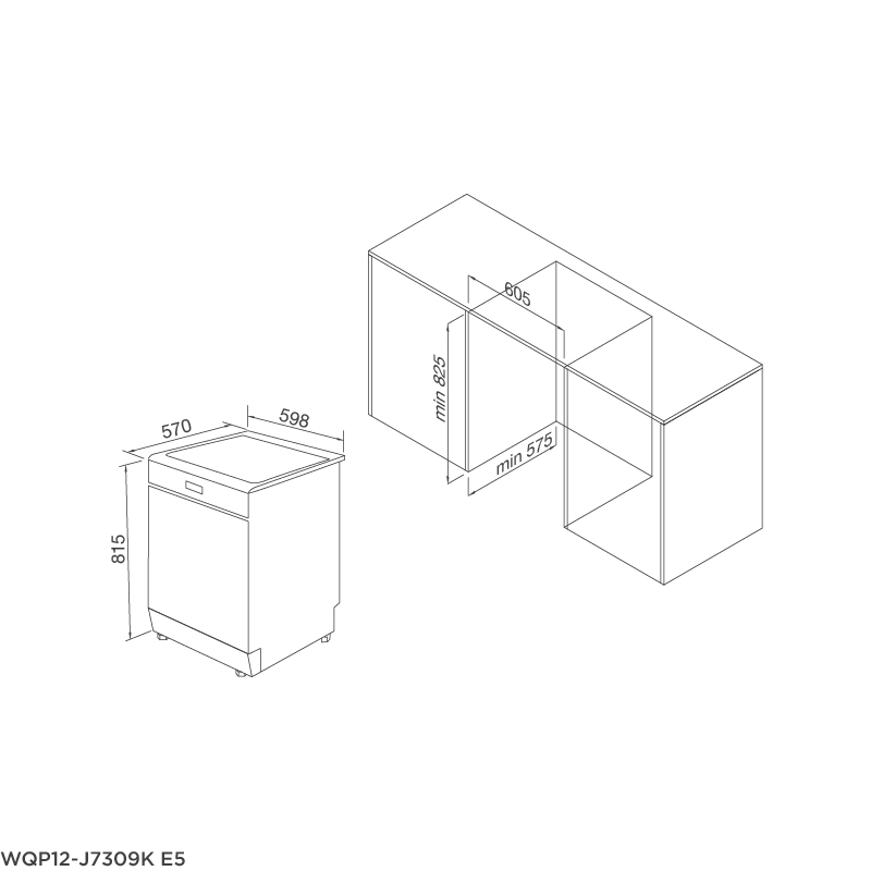 Máy rửa chén âm tủ WQP12-J7309K E5